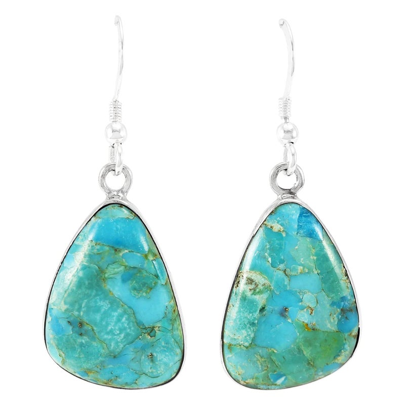 Turquoise Network Turquoise Earrings Sterling Silver 925 & Genuine Gemstones (Turquoise) - Image 1